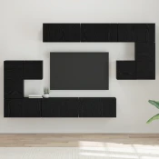 vidaXL vidaXL Komplet TV omaric 10 pcs Črni hrast 60 x 30 x 30 cm, (5000132587)