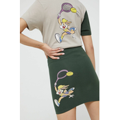 Suknja Ellesse X Looney Tunes boja: zelena, mini, pencil