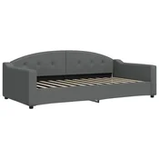 Vidaxl Raztegljiva postelja temno siva 100x200 cm blago