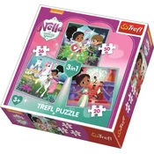 Trefl Puzzle Nella, princesa vitezov in njen svet 3 v 1 (20,36,50 kosov)