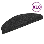 Vidaxl Preproge za stopnice, samolepilne, 10 kosov, 65x21x4 cm, črne, polkrožne, velike