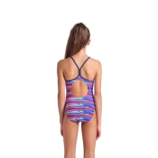 Arena performance racing stripe light drop back girls multi 140cm
