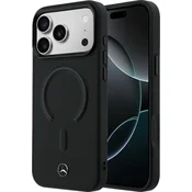 Mercedes PU usnjena 3D MagSafe zadnja maska za iPhone 17 Pro črna