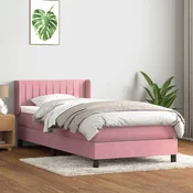 vidaXL vidaXL Box spring postelja z vzmetnico roza 80x220 cm žamet, (21791235)