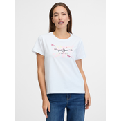 White womens T-shirt with Pepe Jeans print - Women