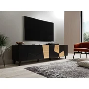 CMM RTV cabinet ETNA 200x42x52 black matt + oak craft