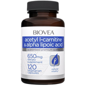 Acetyl L-Carnitine + Alpha Lipoic Acid, 650 mg, 120 kapsula, Biovea