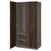 PAX / STORKLINTA Kombinacija garderobera, tamnosiva/tamnosmeda im. bajcovane hrastovine, 100x60x201 cm