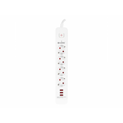 S-LINK Produžni kabl SPG403U 4 utičnice 3XUSB 1.5M beli (18936)