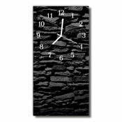 tulup.si Steklena navpična ura Črna opeke kamniti zid 30x60 cm