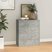 Komoda s 4 ladice 60 x 30,5 x 71 cm siva boja betona
