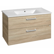 Kozmetična omarica VEGA, 100 cm, 2 predala, hrast platin - Hrast platin - 24 - 43.60 - MDF/laminat - Obešen na steno - Samodejno zapiranje - Aqualine - POLY A VEGA - 97.00 - Modern square - 97x60x43,6 cm - 60.00