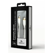 GEMBIRD CC-USB2S-CM8PM-1.5M-W Gembird Premium silicon USB Type-C to 8-pins charging & data cable,1.5 m,White