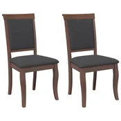 Vidaxl Jedilni stoli z blazinami 2 kosa Brown Solid Wood Rubber