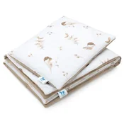 Bird Posteljnina s polnilom - odeja 55x75 in vzglavnik 25x35 - cappuccino - bombaž/žamet PROMO
