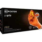 shumee Mercator GoGrip oranžne nitrilne rokavice 50 kosov velikost M