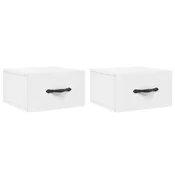 Vidaxl Stenska nočna omarica 2 kosa bela 35x35x20 cm