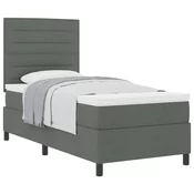 vidaXL vidaXL Box Spring Postelja z Mattresom Temno Siva 80x200 cm Tkanina, (22080788)