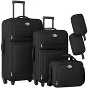Komplet potovalnih kovčkov TRAVEL, 5-delni, črn Monzana