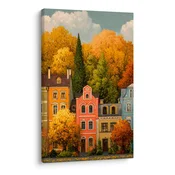 Slika zgodovinske hiše v jeseni - 60x90