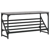 Vidaxl Regal za čevlje siva sonoma 90x30x45 cm inženirski les