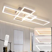 Nettlife NETTLIFE LED stropna svetilka za spalnico, srebrna, zatemnljiva, 64 cm, 36 W, geometrijska, dnevna soba, z daljinskim upravljalnikom, (22111263)