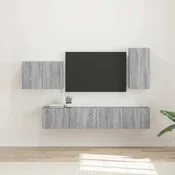 vidaXL vidaXL Set omare za televizijo na steni 4 pcs Siva Sonoma, (5000132179)