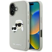 1 to 3 Karl Lagerfeld Gumijasti Ovitek Double Heads Za Iphone 16 Zaščitna S 3D Dizajnom