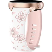 GS Univerzalni silikonski pašček 20 mm, Sakura, bel/roza