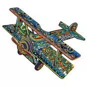 Eureka - Puzzle Barvita sestavljanka - Biplane lesena - 100 kosov
