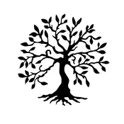 Wallxpert Zidna dekoracija Tree 3 1, 60x60cm, Crna