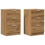 MAISON CHIC Dvo delni komplet Nočne omarice - Nočne mize artisan hrast 40x36x65 cm inženirski les, (21687961)