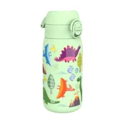 Kids water bottle, stainless steel, 320ml, Surf Green, Dinosaurs - Ion