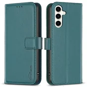 Ovitek za Samsung Galaxy S23 FE, denarnica BINFEN, zelen + 9H steklo