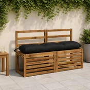vidaXL Blazina za klop VIANEN 100% poliester Črna 130 x 30 x 12 cm