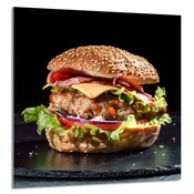 shumee STEKLENA PLOŠČA ZA KUHINJO 60x65 Hamburger