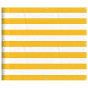 Vidaxl Balkonska pregrada rumeno-bele črte 90x1000 cm