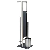 Homezone Wc-garnitura S Ščetko Aura, Srebrne Barve, Črna
