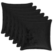 Vidaxl Prevleka za blazino 6 kos HOUTEN Črna 50 x 50 cm Flanel