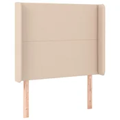 Vidaxl Vzglavje z ušesi kapučino 103x16x118/128 cm umetno usnje