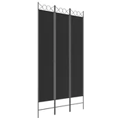 Vidaxl Paravan 3-delni 120x220 cm črna blago