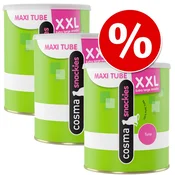 Ekonomicno pakiranje: Cosma snackies XXL Maxi Tube - Miješano pakiranje: 1 x piletina + 1x tuna + 1x bijela riba (490 g)