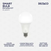 DELTACO SMART HOME LED Žarulja E27 BIJELA