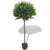 vidaXL Umetna rastlina lovorjevo drevo v loncu 125 cm zelene barve