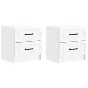 vidaXL Nočna omarica 2 pcs Bela visok sijaj 43 x 34,5 x 44,5 cm