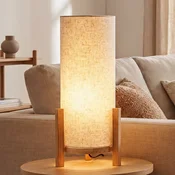 Näve Namizna svetilka Madita LED, višina 48 cm, naravna/plen - Dnevna soba/jedilnica - naravno, platneno-beljasto - Les