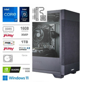 MEGA Računalnik MEGA MT S7X WORKSTATION i7-13700F/B760/DDR5-16GB/1TB-4.0/T1000-8GB-4xmDP /750W-88%/Win11Pro črna, (20706296)