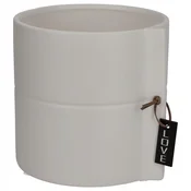 KADAX Okrogel keramični cvetlični lonec, siva barva, premer 13 cm