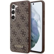 Guess ovitek za Samsung S23 4G Metal Gold Logo, rjav