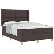 vidaXL vidaXL Postelja s vzmetnico Temno rjava 140x190 cm Tkanina, (22050703)